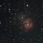 Messier 20, M20, the Trifid Nebula, SeeStar 90 x 10 seconds on 06/18/2024