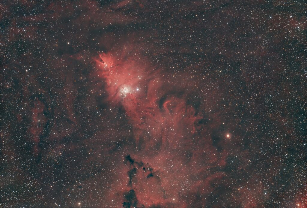 NGC 2264, the Christmas Tree Cluster and Cone Nebula, 120 x 180 seconds, 12/22/2024