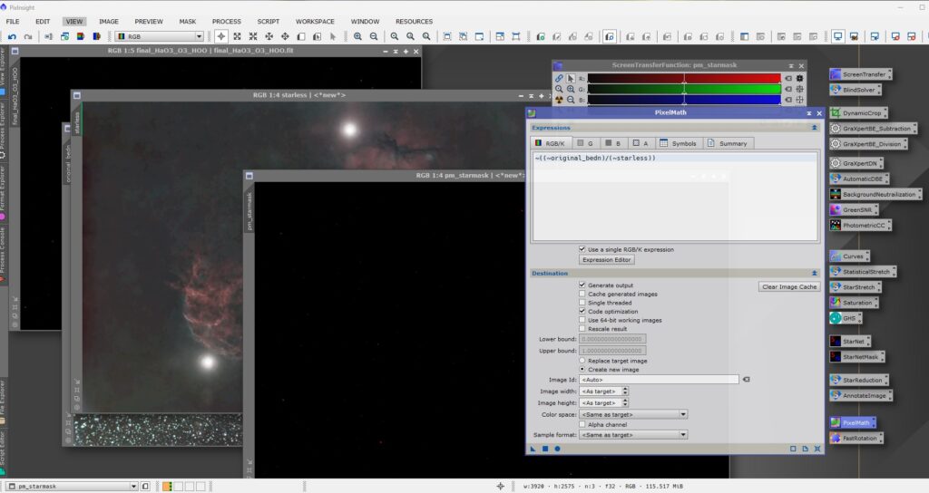 PixInsight Beginner Workflow - Create Starmask using PixelMath