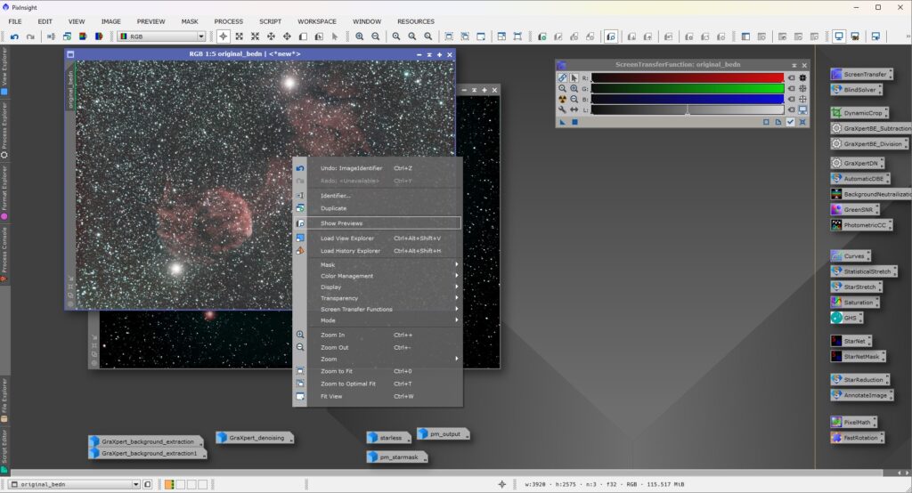 PixInsight - View - Change Identifier or Duplicate