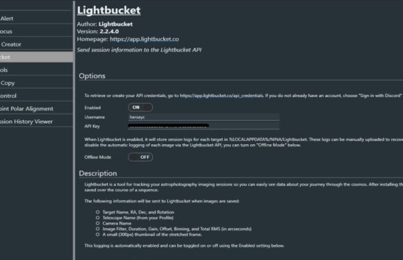 Learning NINA – Lightbucket Session Tracking Plugin