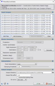 PixInsight Mosaic Step 2 - MosaicByCoordinates Script